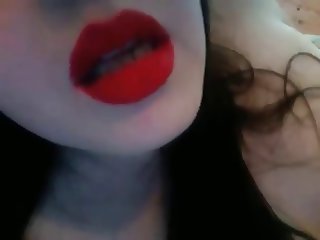 red lips tease
