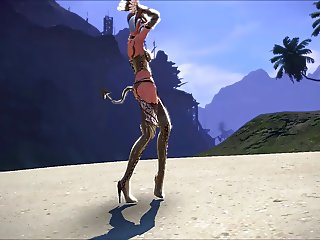 Tera: Castanic Whore Dancing on the Beach High Quility