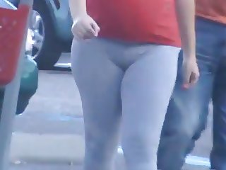 Candid Ass in gray cotton pants 2