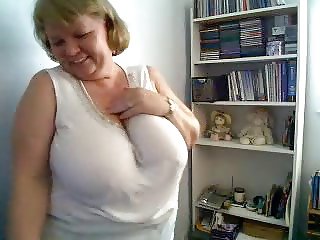 Nancy playing with tits (1)