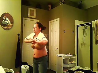 Ex GF with Big tits voyeured while changing...