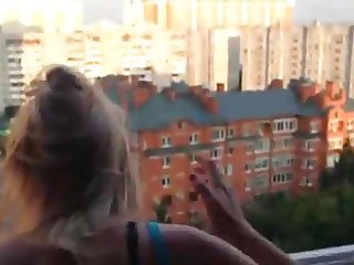 first fucked in the room then to the balcony