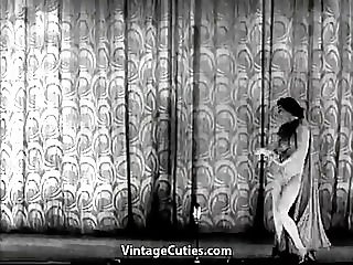 Mature Lady Strips on the Stage (1940s Vintage)