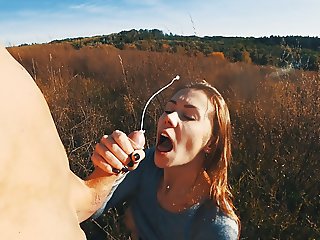OUTDOOR FUCK AND CUMSHOT ON MOUTH